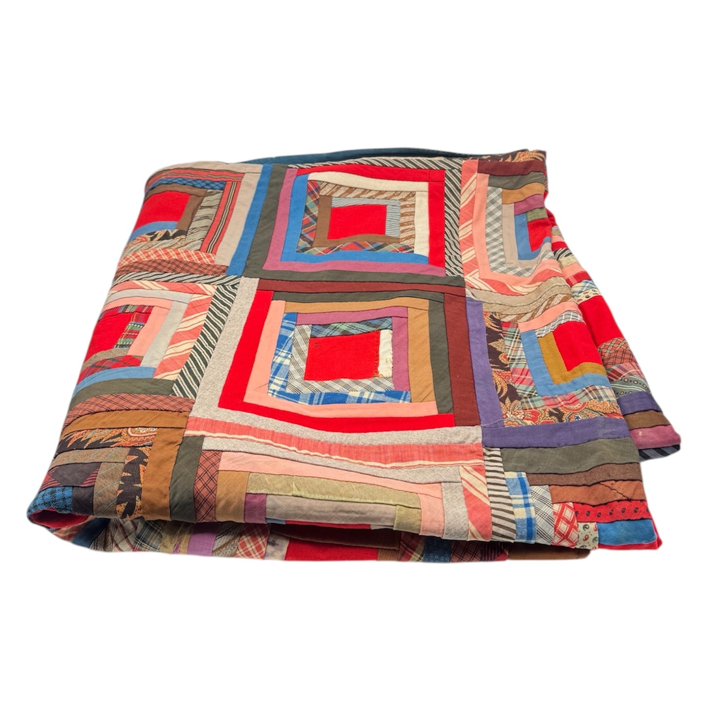 Antique Log Cabin Quilt – Hand-Pieced