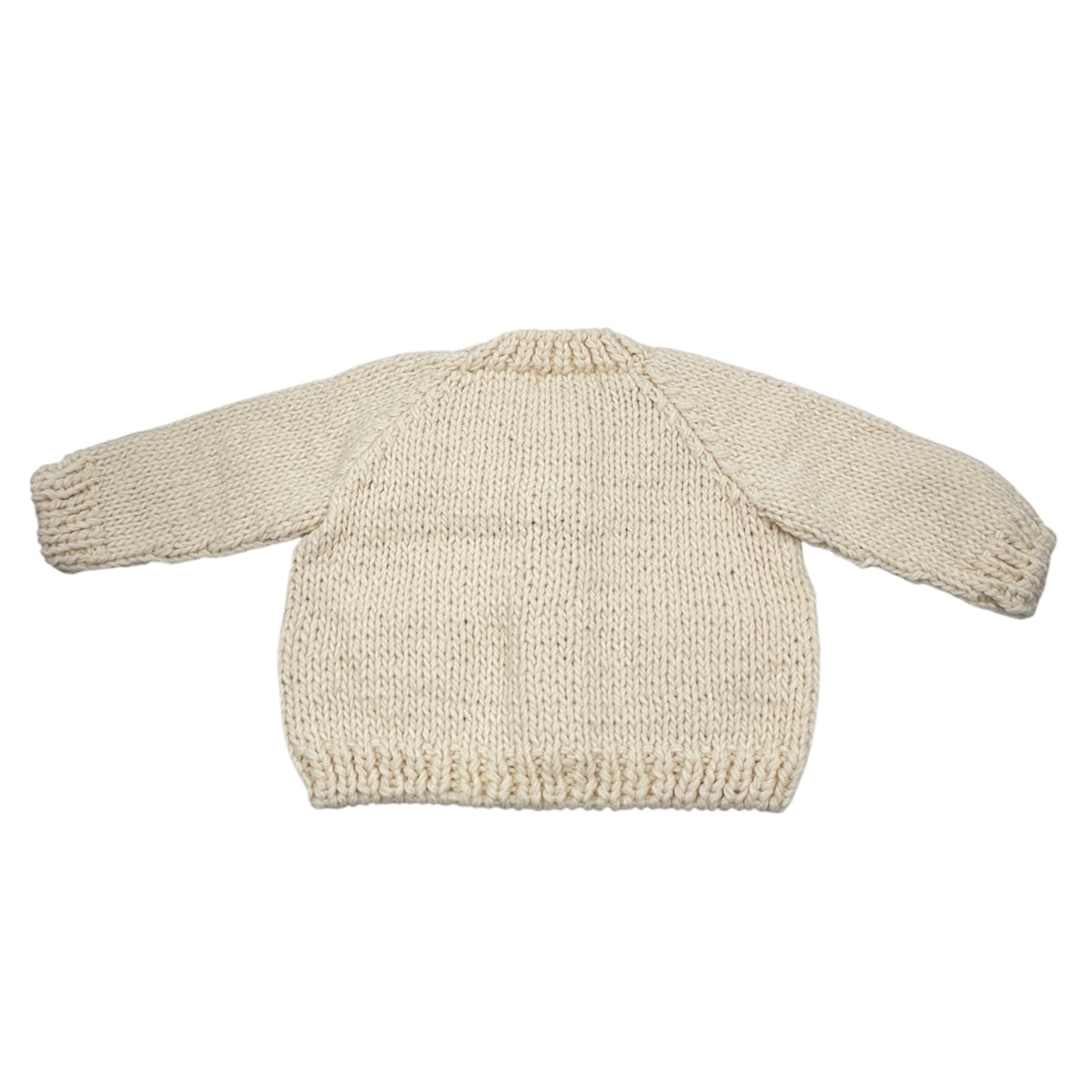 The Blueberry Hill Heart Pocket Cardigan – Cream with Blush Hearts, Size 12–24 Months
