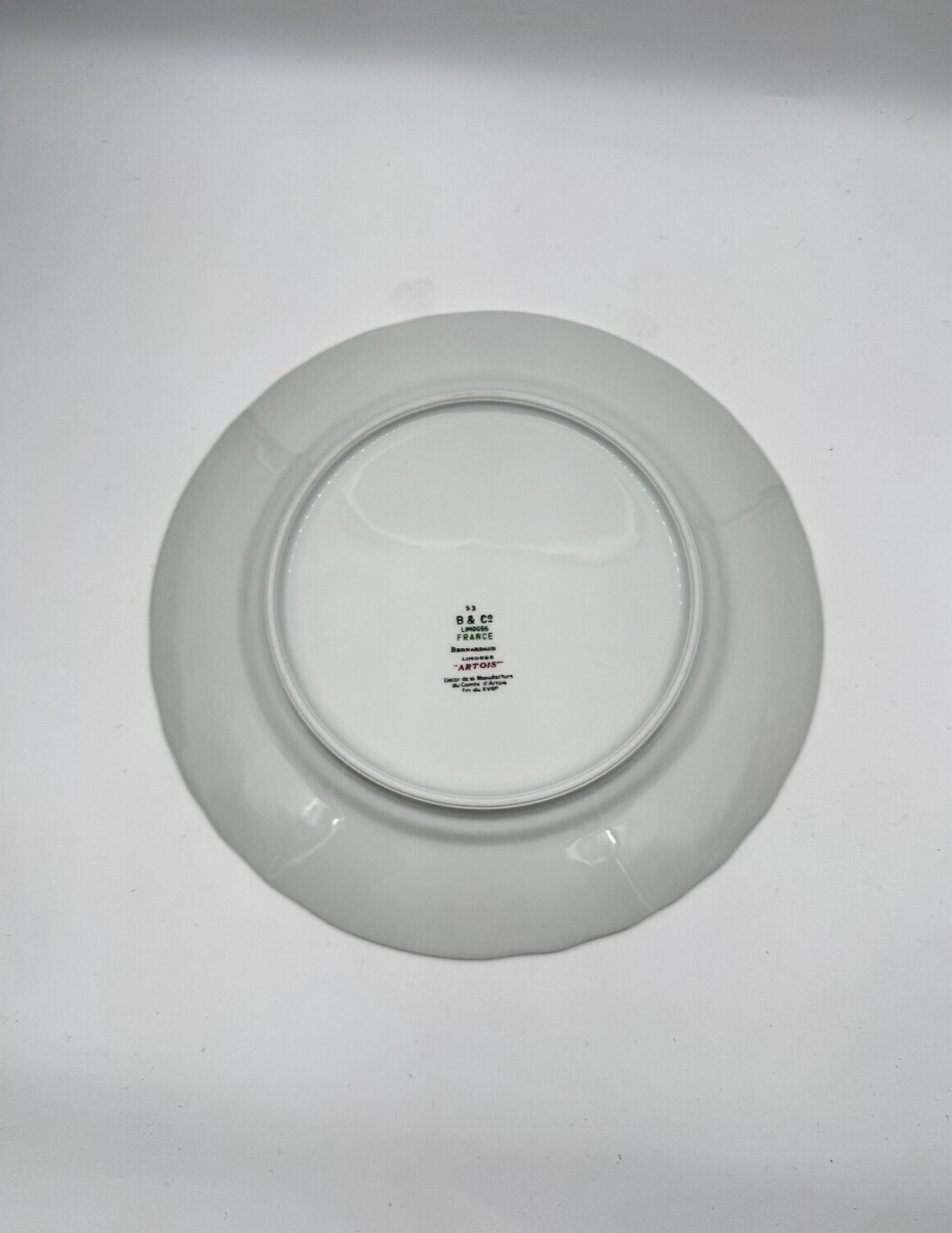 Set of 10 Bernardaud Limoges Artois Vert Green Dinner Plates – French Porcelain