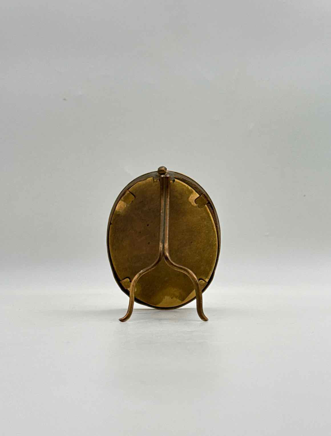 Antique Handpainted Lady Portrait Miniature Gilt Bronze Frame Art