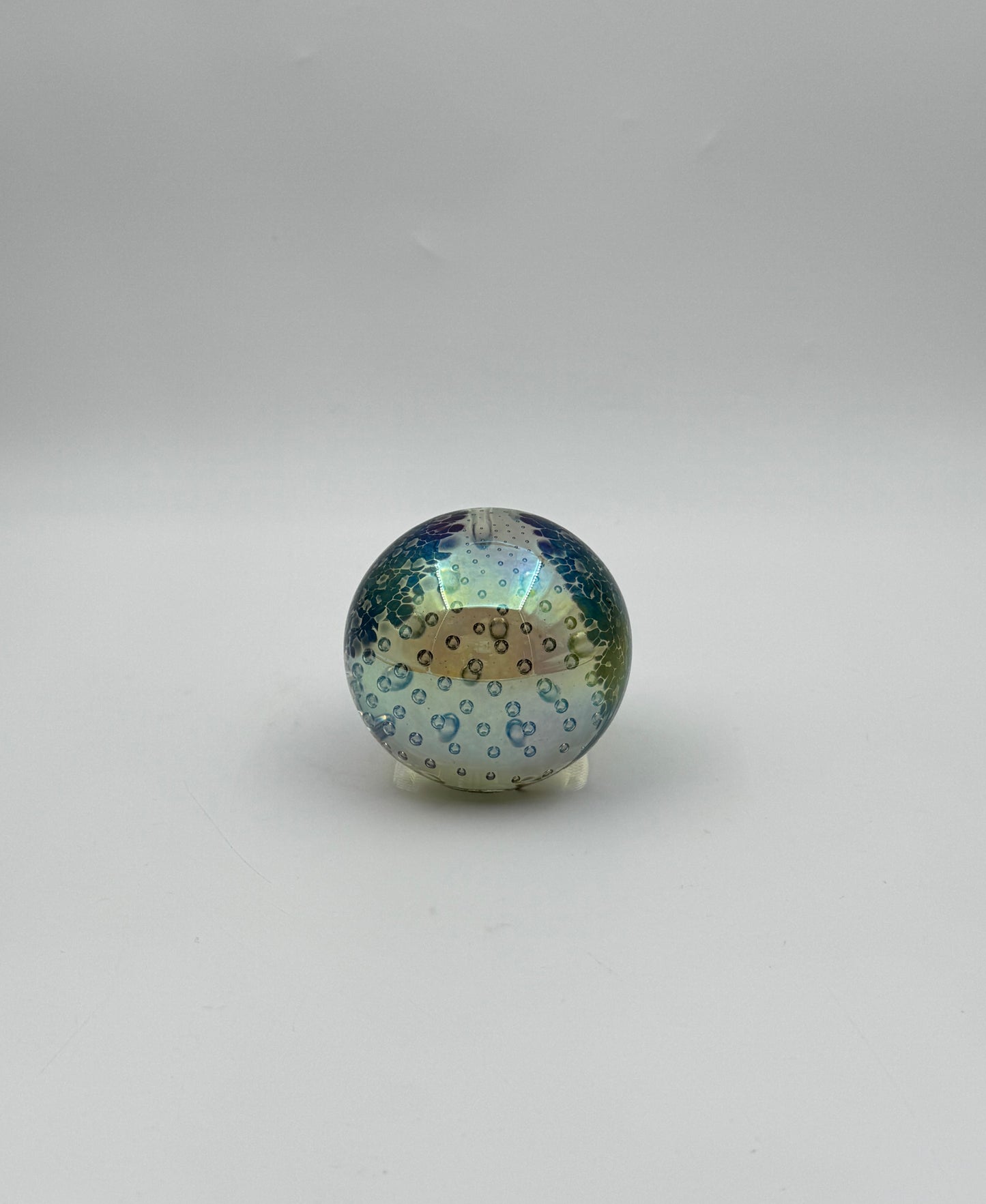 Glass Eye Studio Iridescent Paperweight – Signed 1991