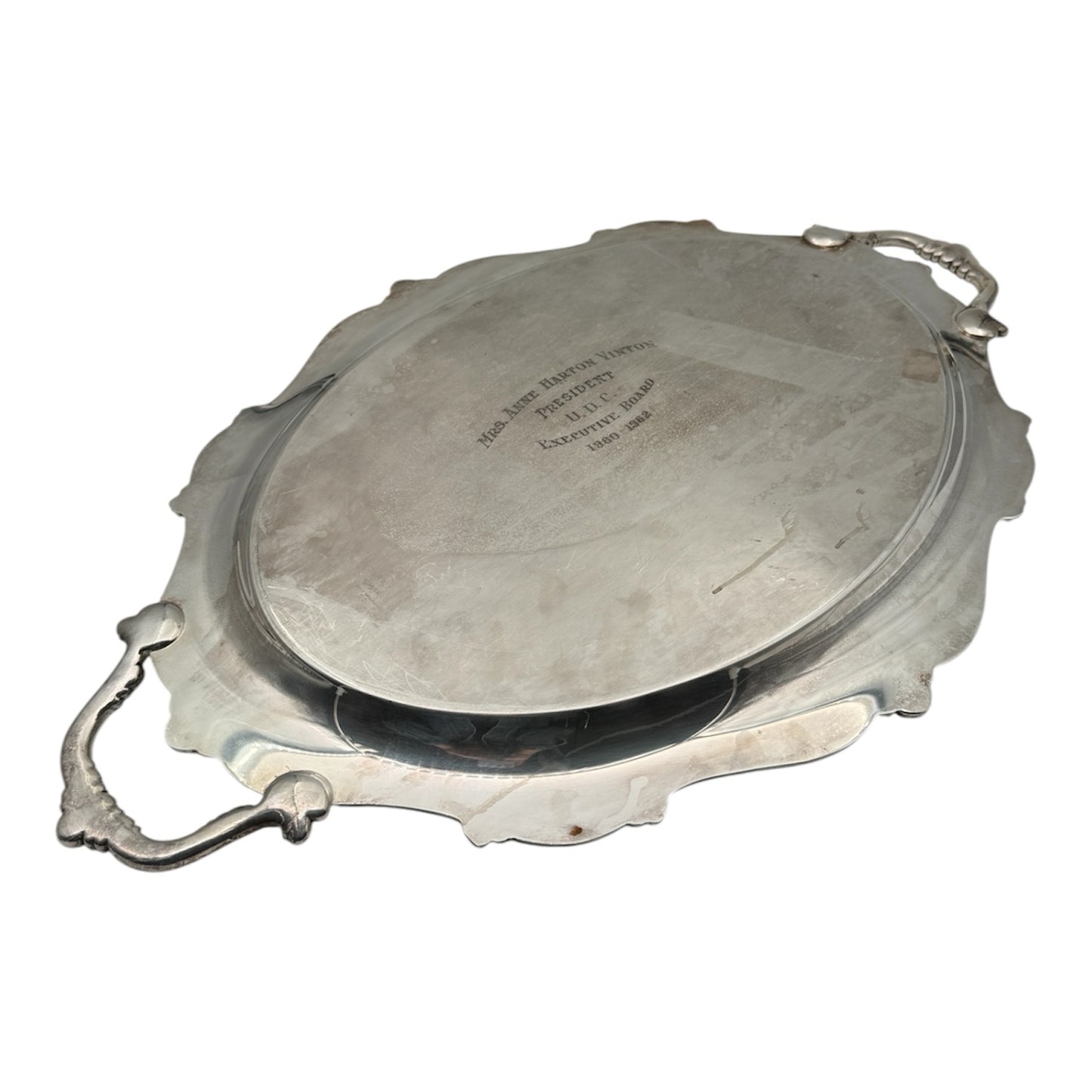 Vintage Silverplate Commerative UDC Plate With Handles