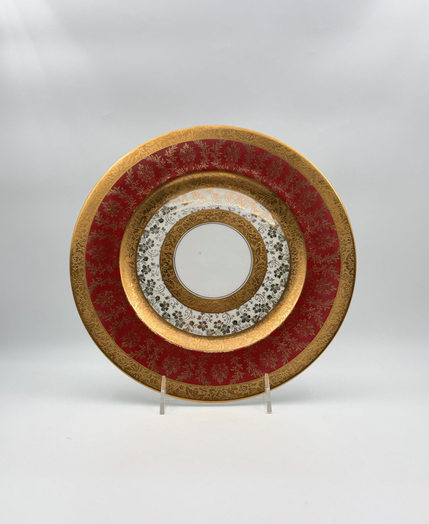 Limoges France Decorative Plate – Burnt Orange & Gold