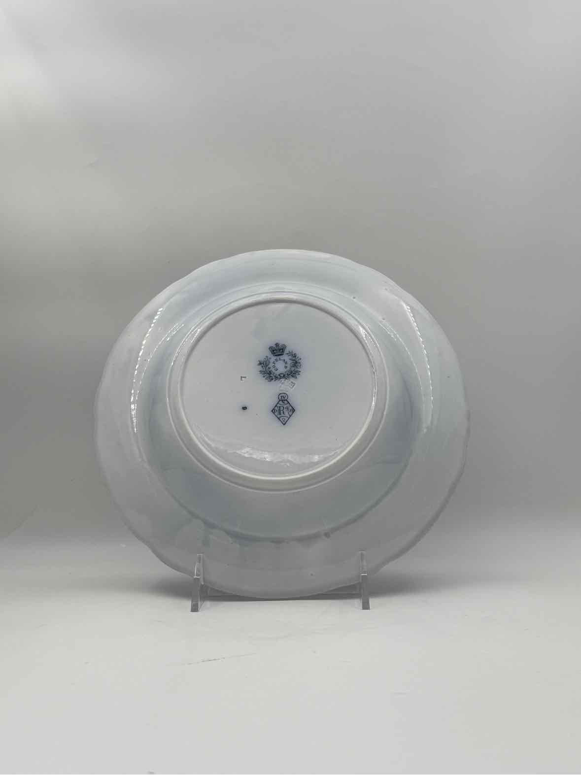 1860 Copeland Hops Blue Transferware Set Of 6 Soup Bowls