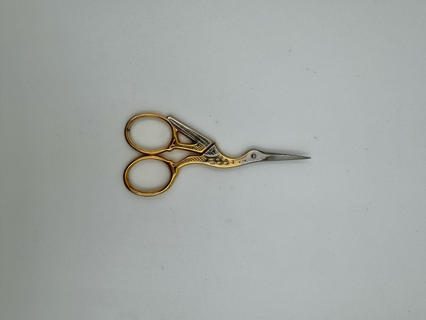 Stork Embroidery Scissors Gold Time - Premium Steel, Made in Italy