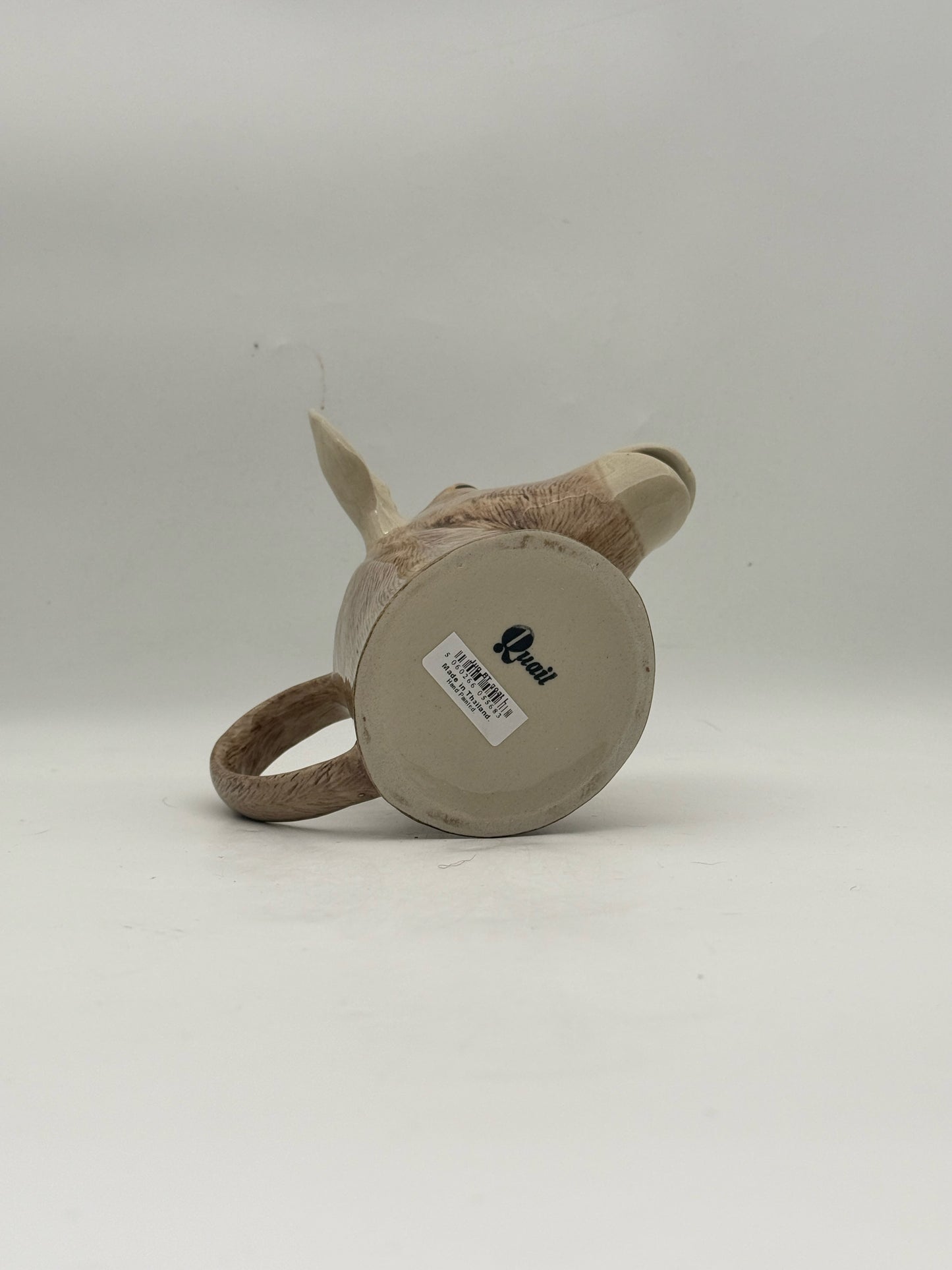 Quail Handpainted Goat Pitcher