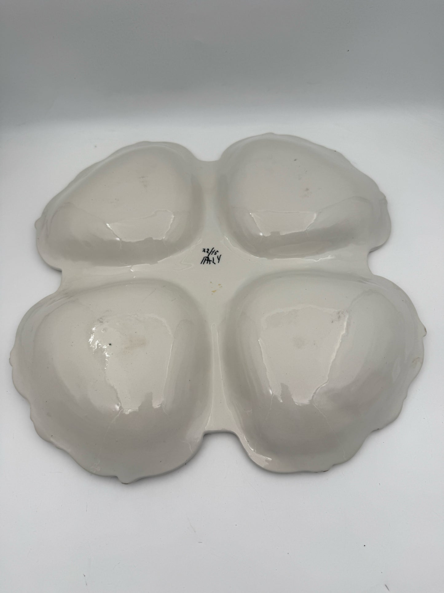 White Ceramic Serving Dish Made In Italy