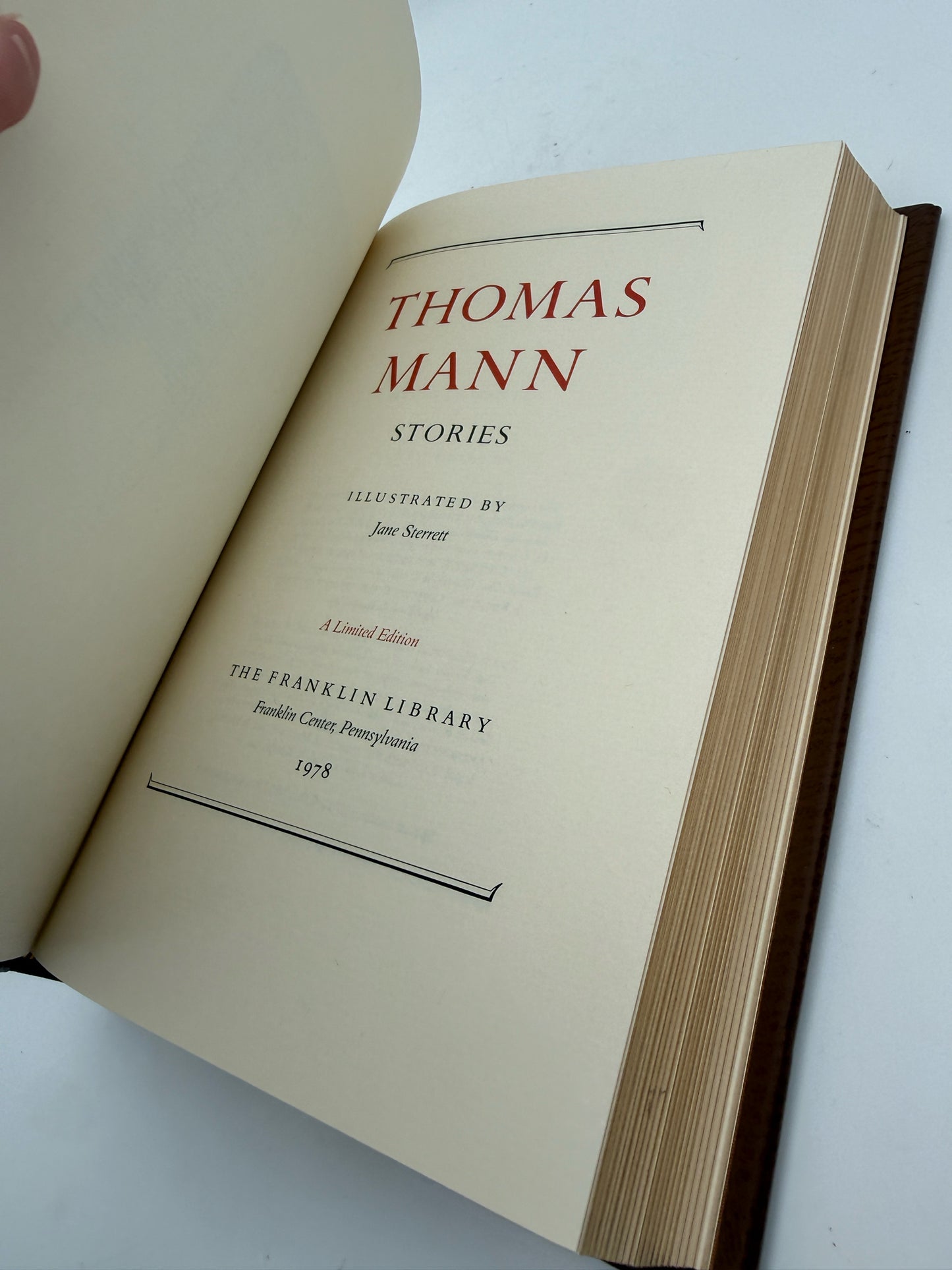 Thomas Mann "Stories" Hardcover Book- Franklin Edition