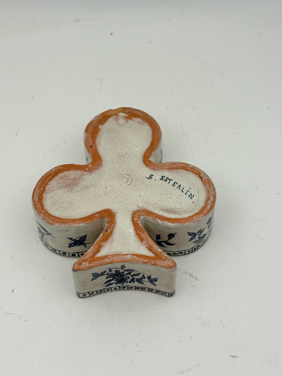 Vintage Blue And White Clover Box