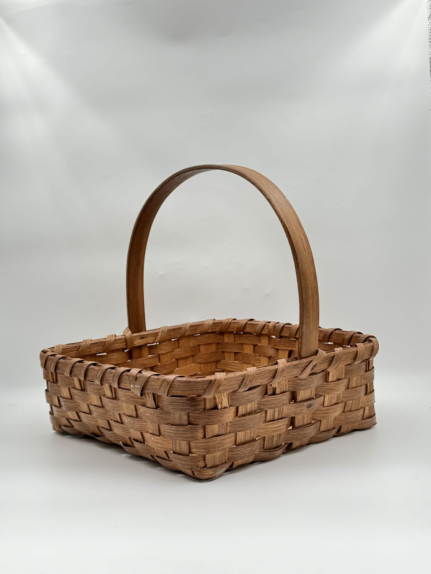 Woven Splint Basket with Handle