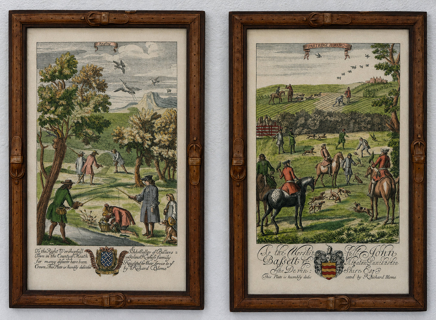 Pair of Hand Colored Engravings by Richard Blome
