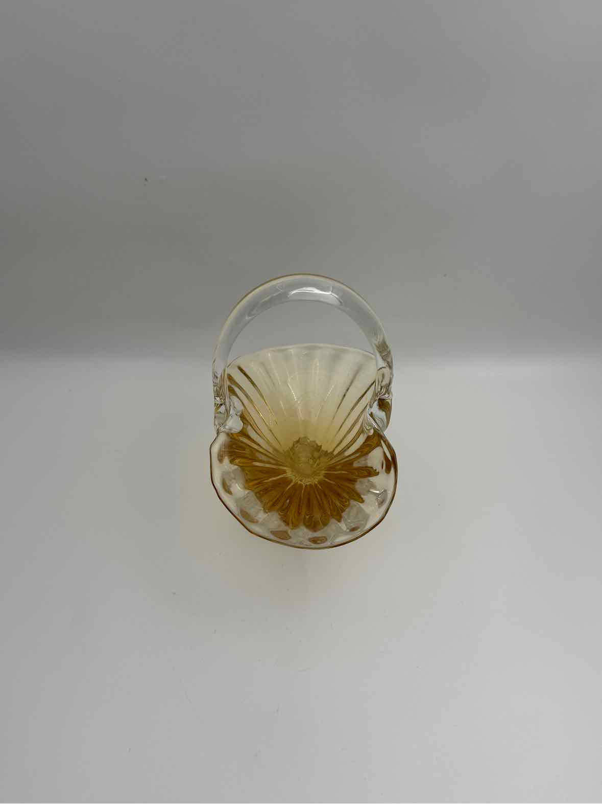 Vintage Yellow Glass Basket