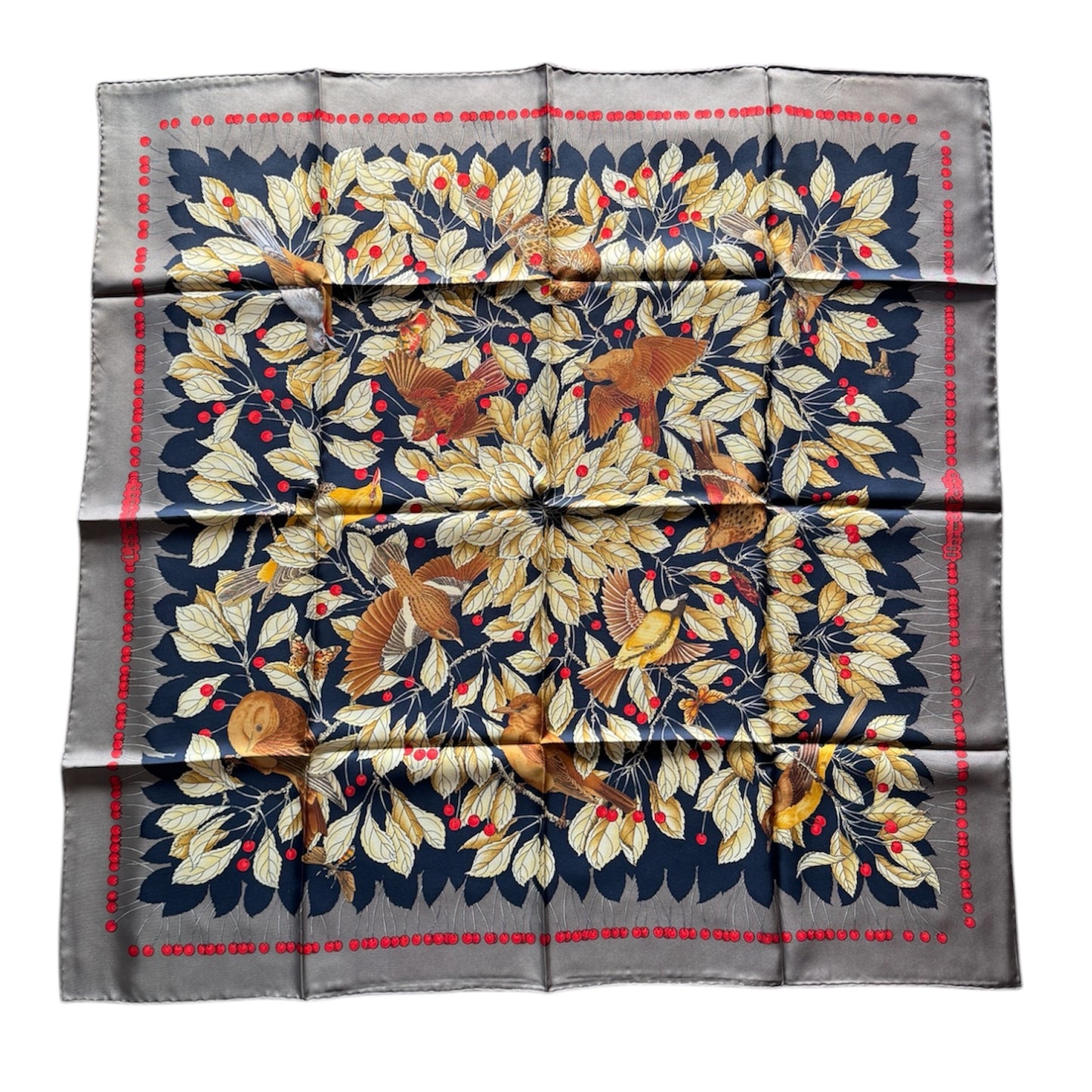 Hermès “Les Merises” Silk Scarf – 90 cm – Antoine de Jacquelot, 1992 with Box