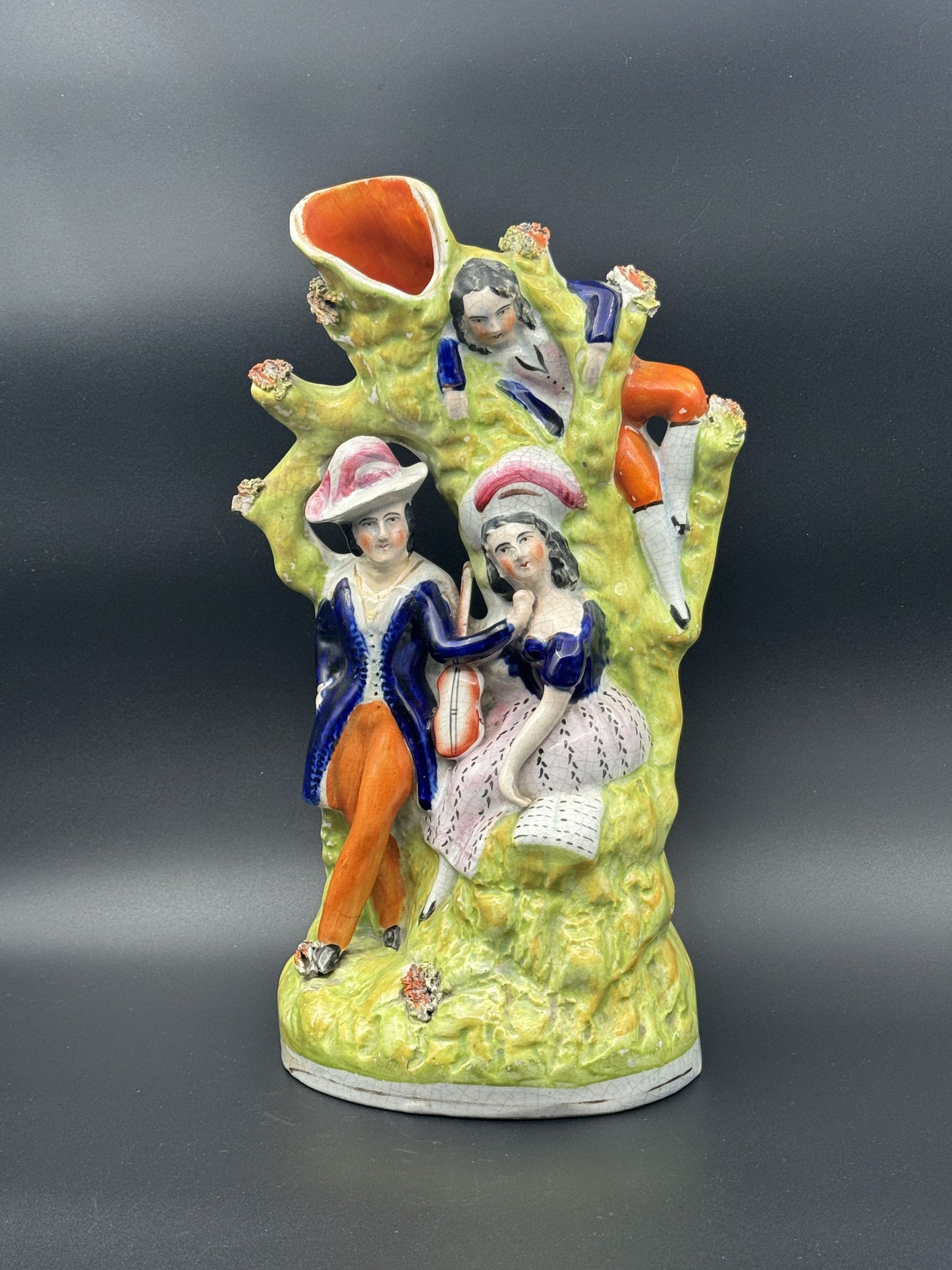 Staffordshire Victorian Spill Vase – "The Rival"