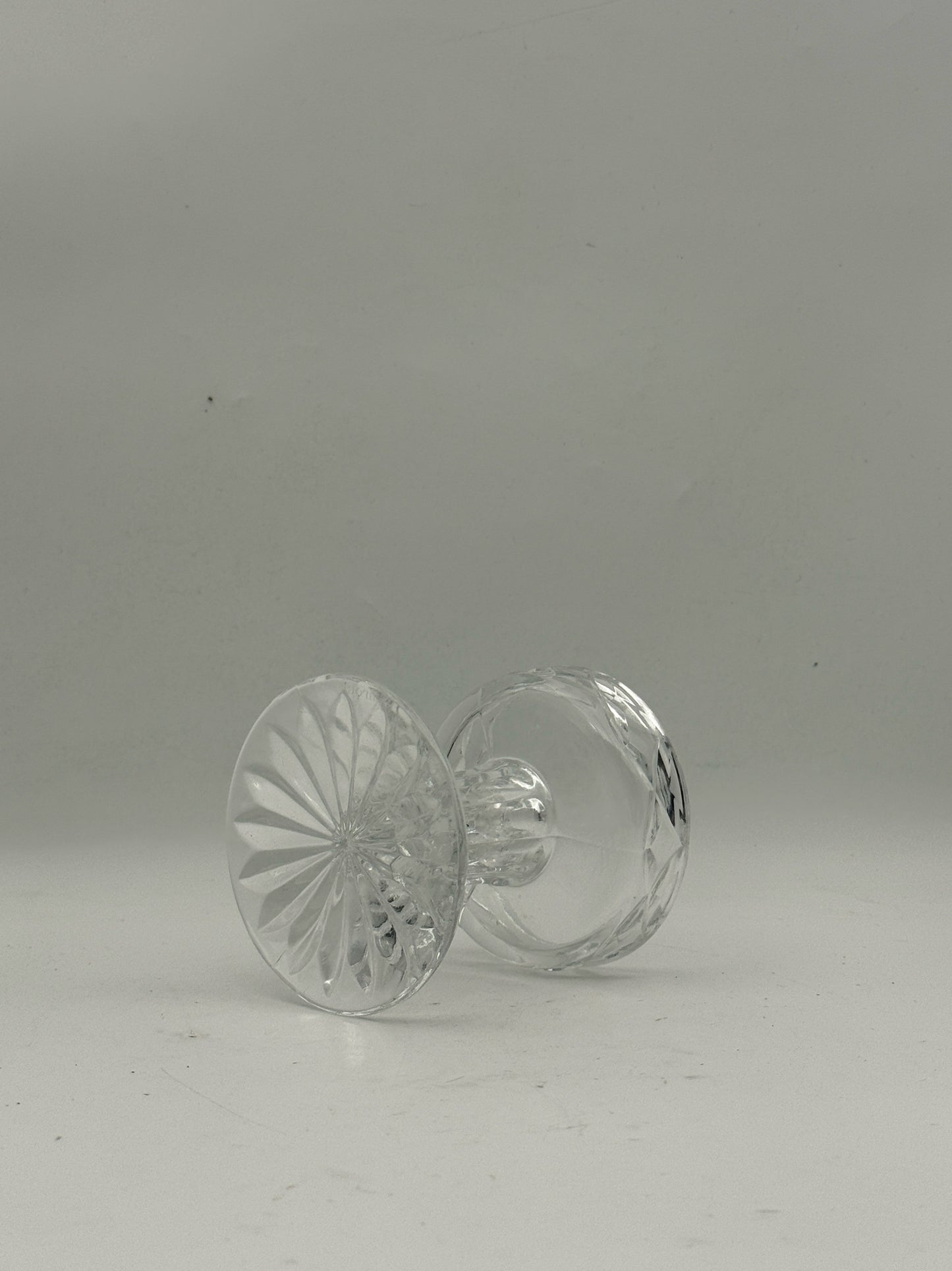 Vintage Block Cut Crystal Small Hurricane/Fairy Lamp