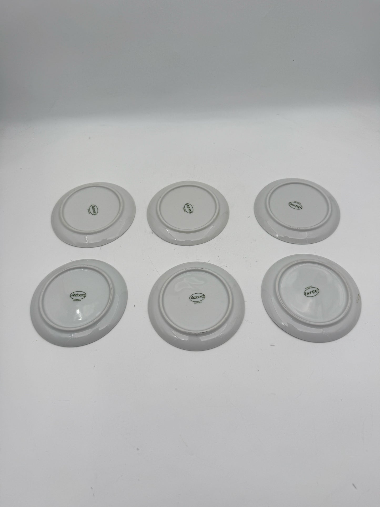 German Porcelain Flowers And Butterflies Coasters- Set Of Six
