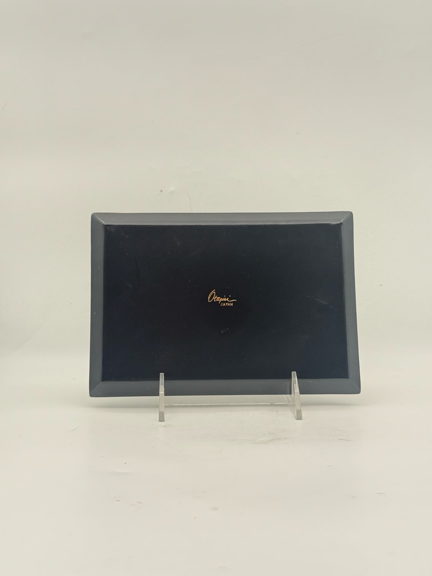 Japanese Navy Blue And Gold Lacquer Trays- Set Of 3