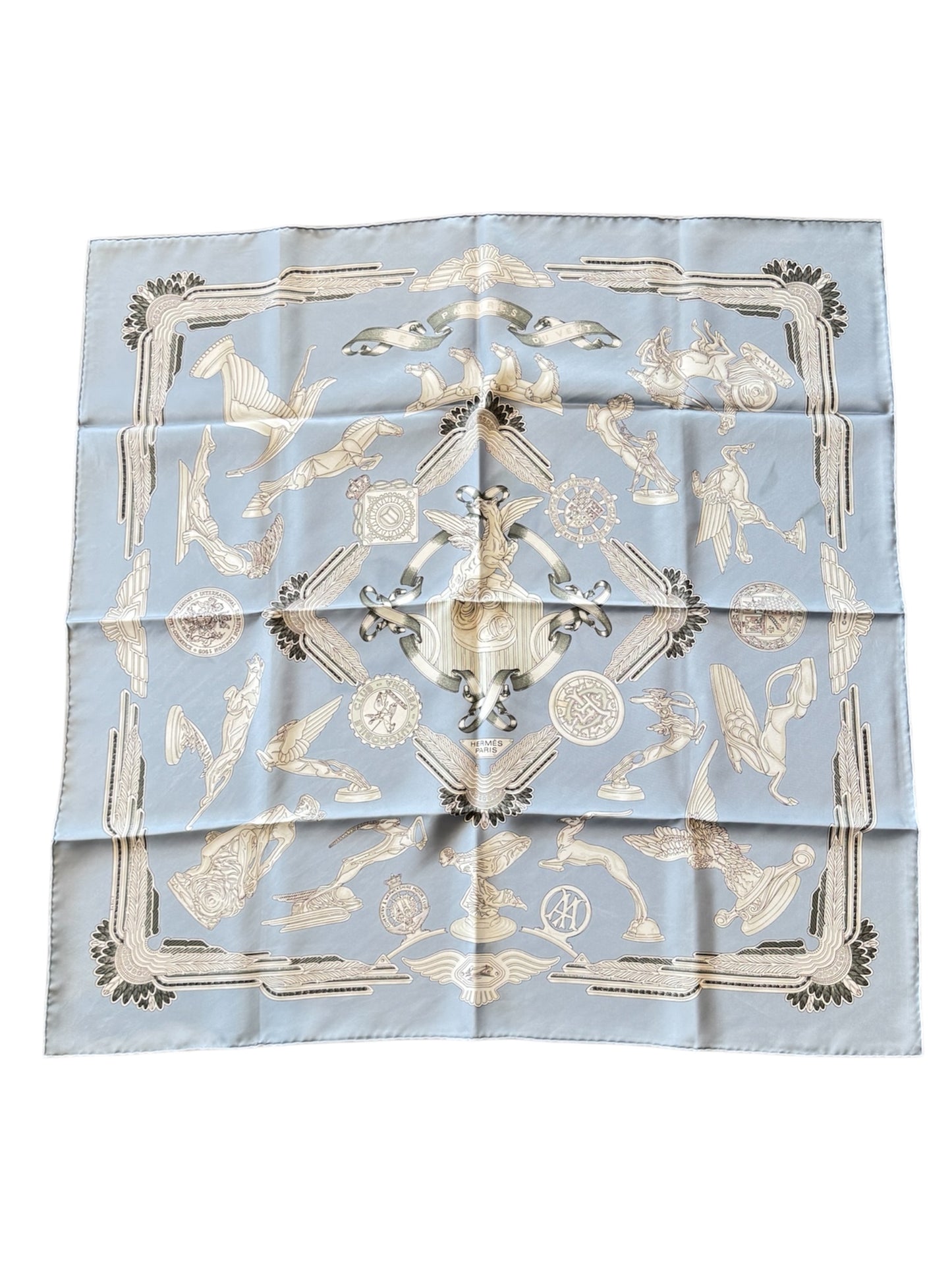Hermès Les Parures du Vent Silk Scarf – Wedgwood Blue