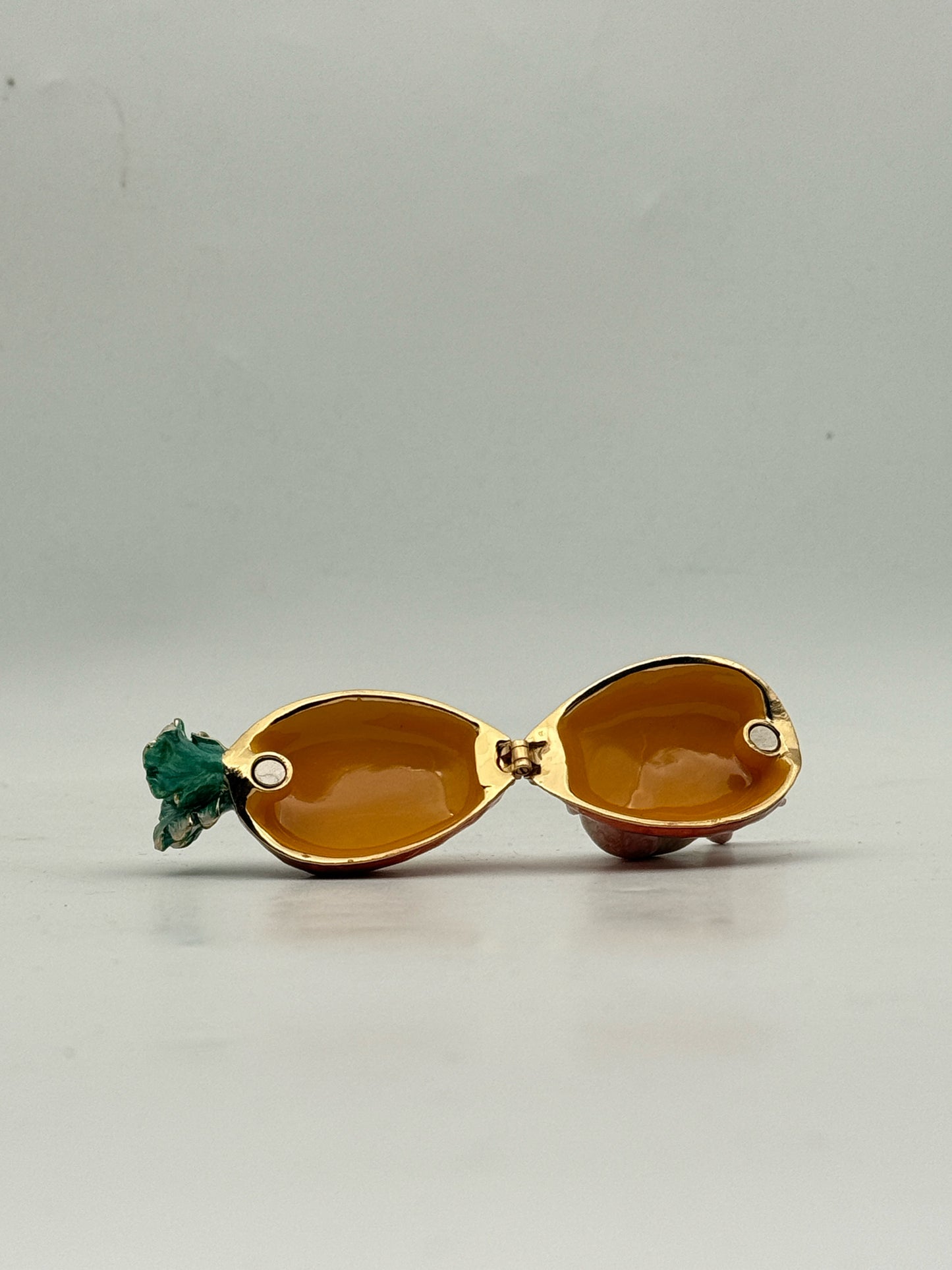 Enamel Bunny Rabbit On Carrot Miniature Box