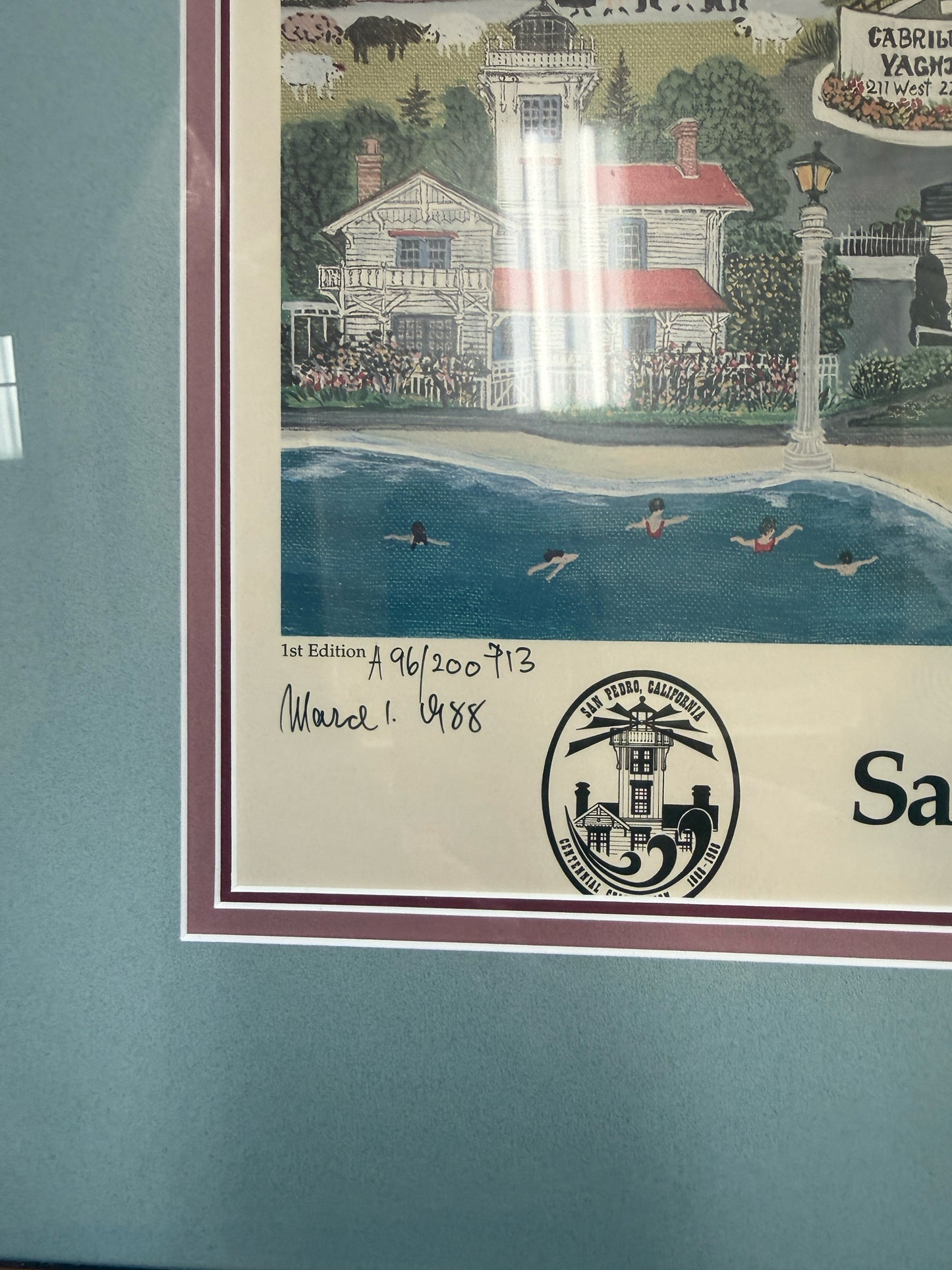 San Pedro Centennial Poster Framed And Signed By Rita Schroeder