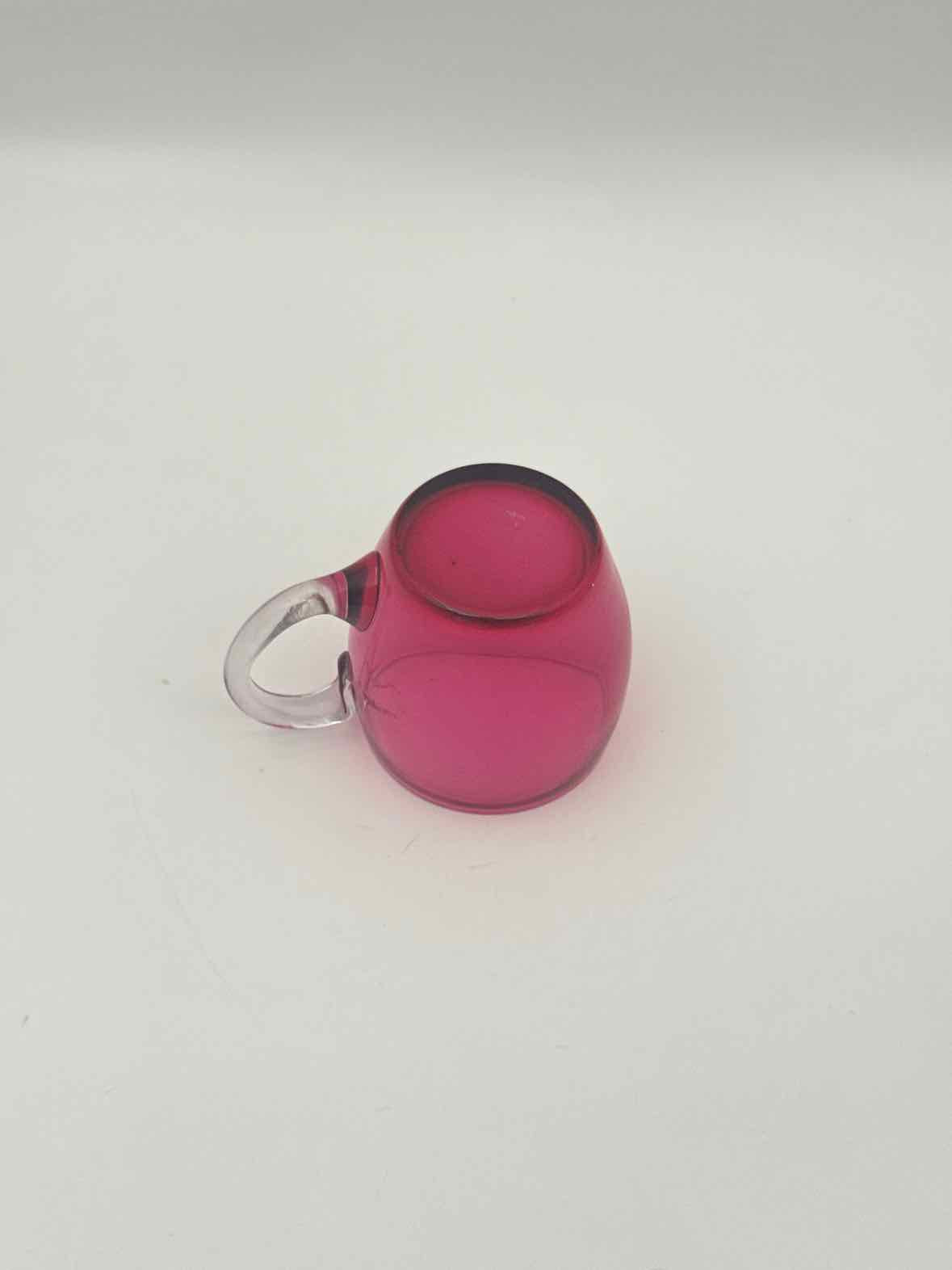 Antique Edwardian Cranberry Glass Cup With Handle
