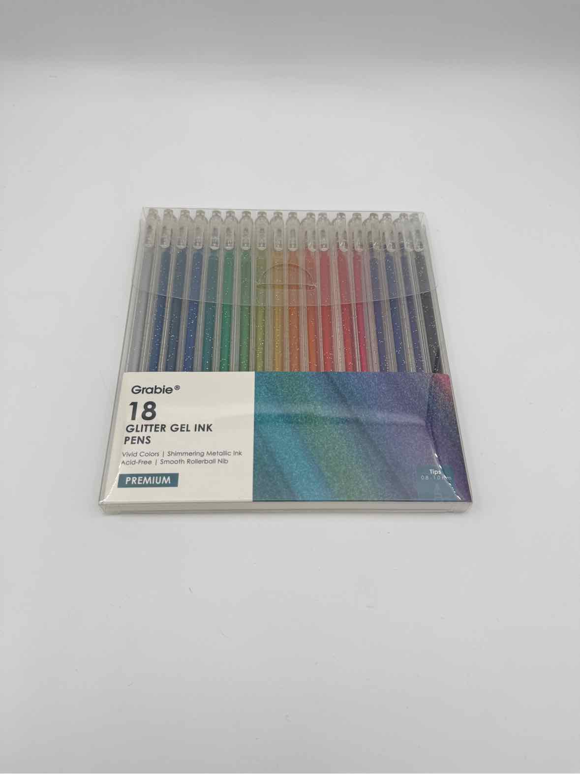 Capped Iridescent Glitter Gel Ink Pen Set of 18 – Grabie Shimmer Collection