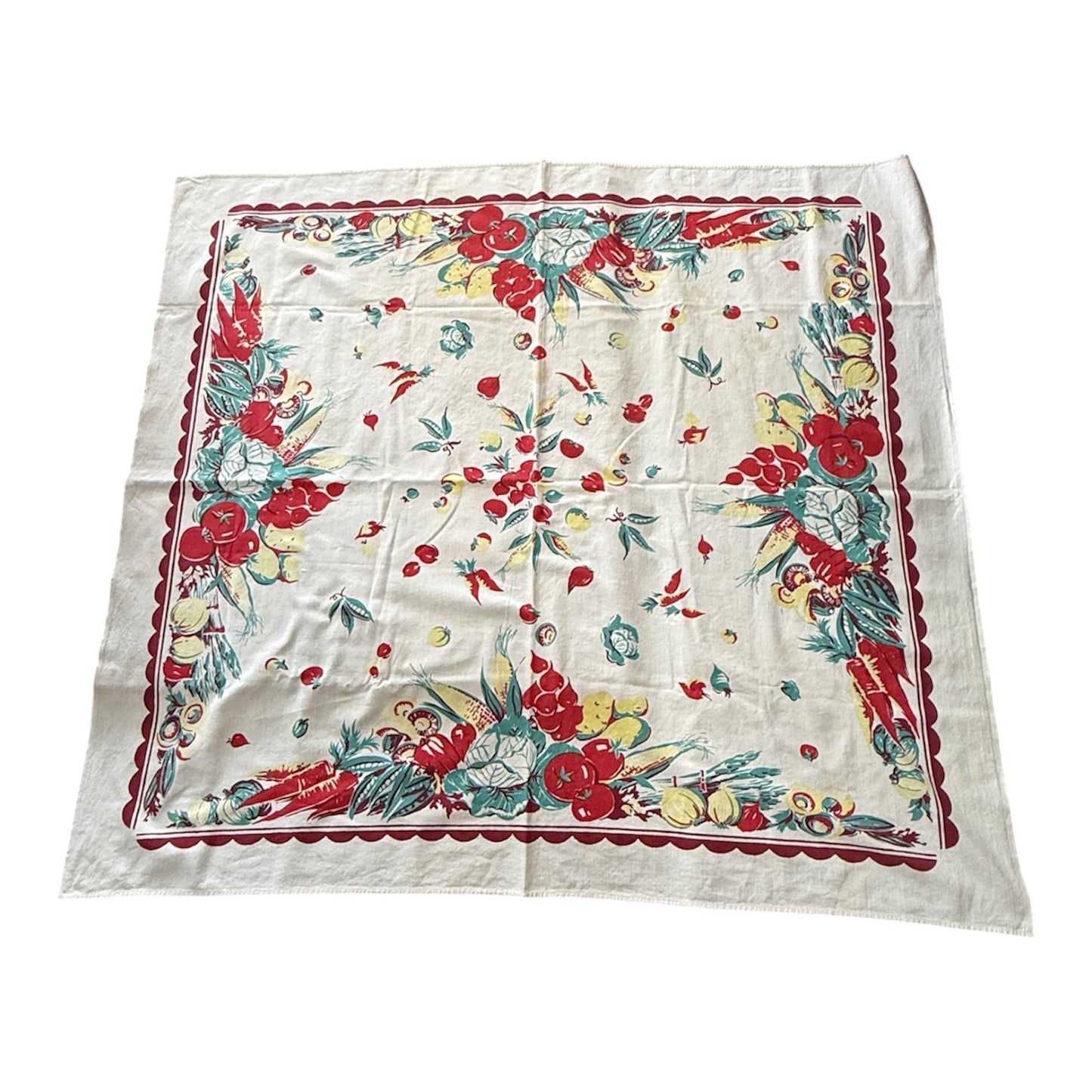 Vintage Midcentury Veggie Tablecloth