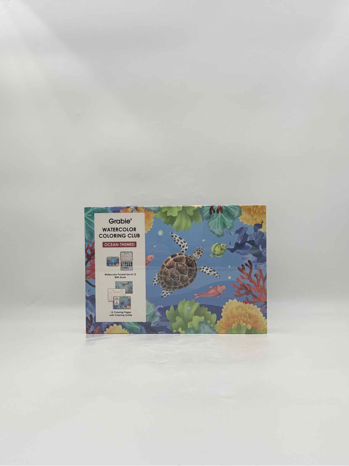 Ocean-Themed Grabie Watercolor Coloring Club Box Creative Art Set