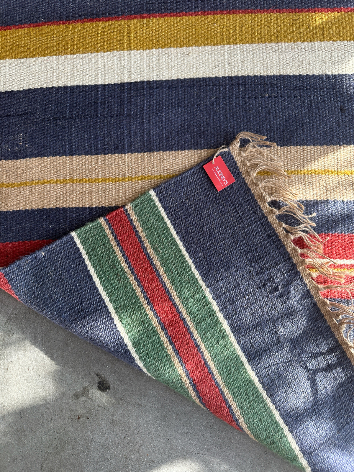 Multicolored Stripe Jute Runner