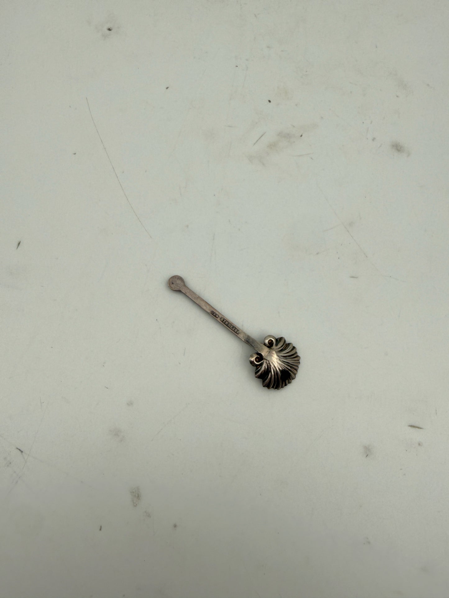 Sterling Silver Miniature Salt Shell Spoon
