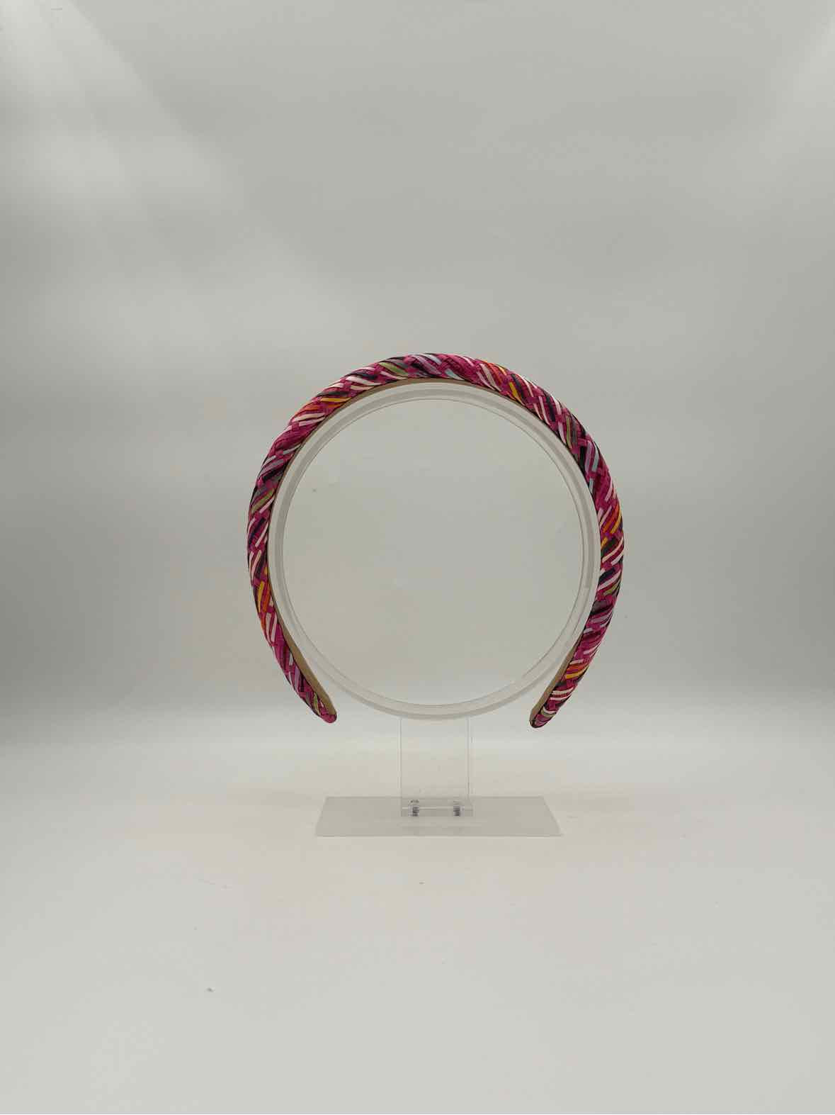 Pink Paper Straw Padded Headband – Hair Accessory