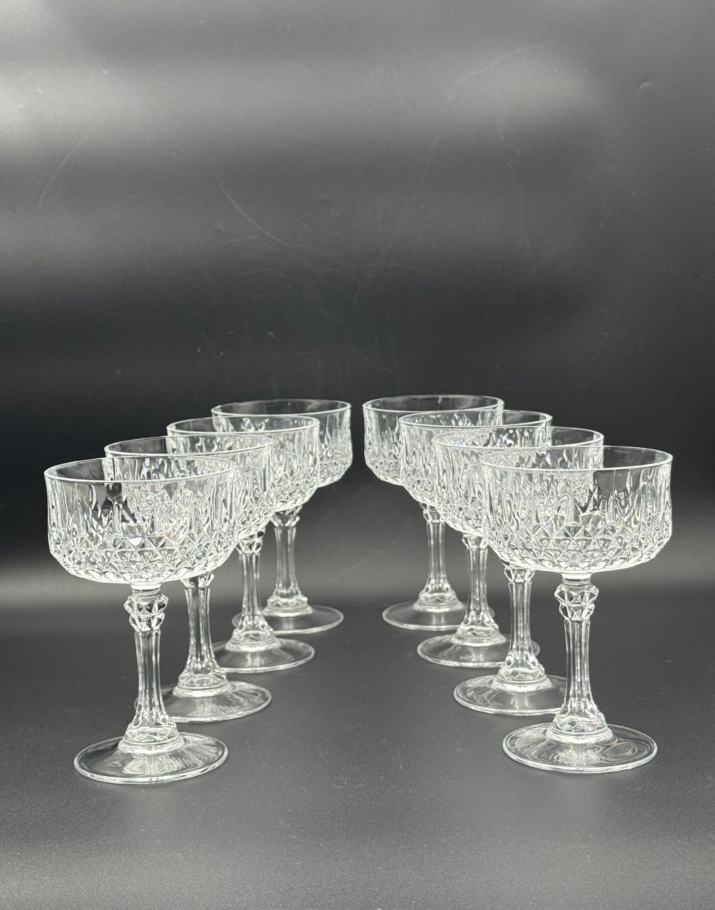 Longchamp Cristal d'Arques Champagne Coupes – Set of 8