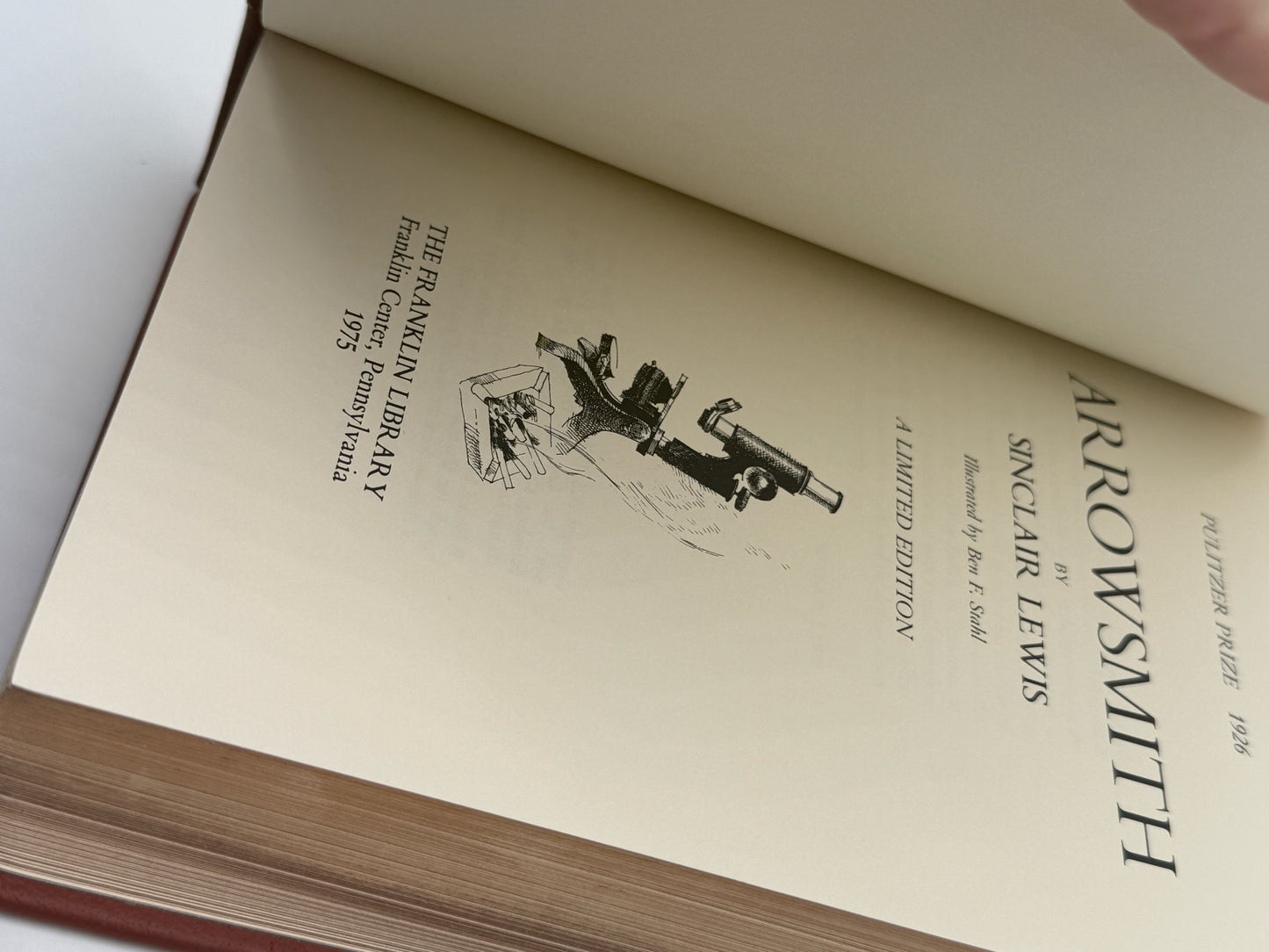 Sinclair Lewis "Arrowsmith" Hardcover Book- Franklin Edition