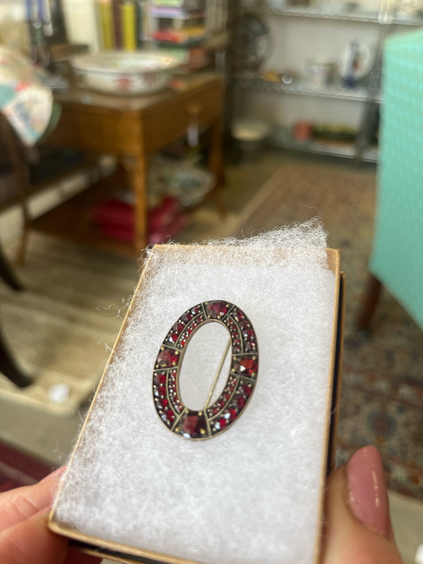 Antique Victorian Garnet Brooch