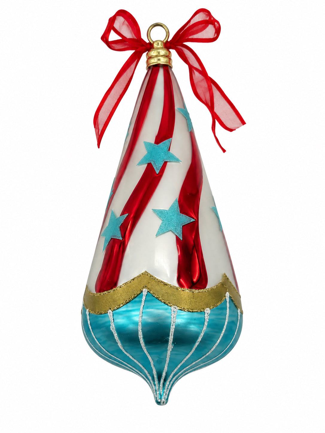 Retro Red White And Blue Ornament