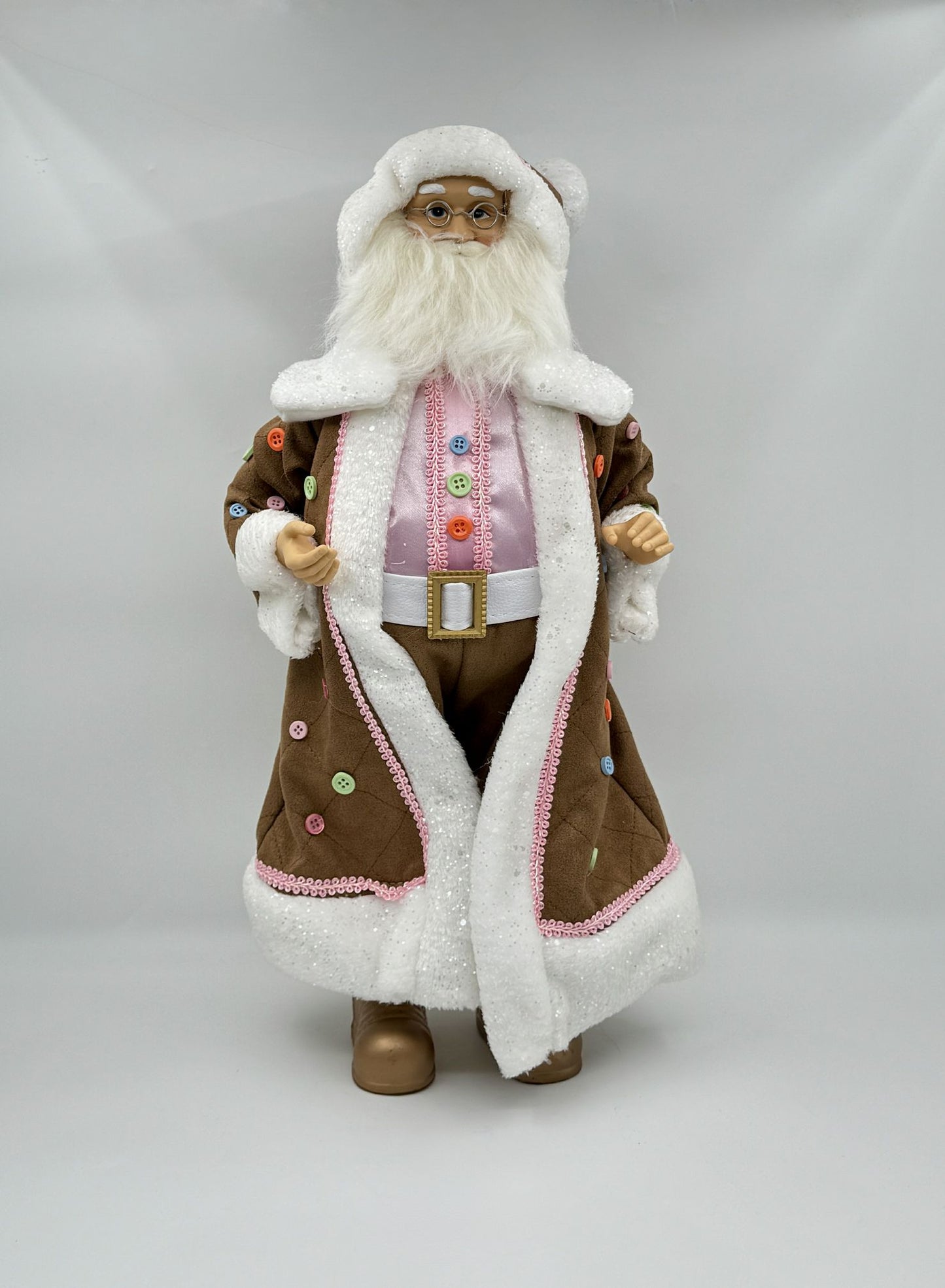 18" Pastel Gingerbread Santa – Raz Imports Figurine