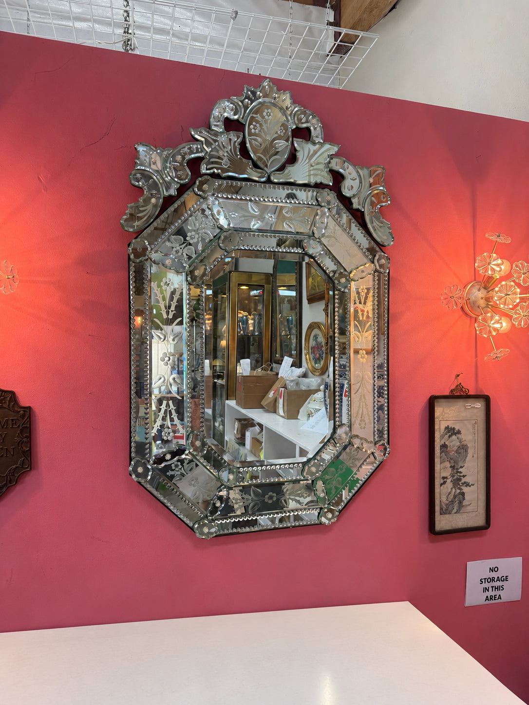 Large Venetian style Mirror- In Store Pickup Only