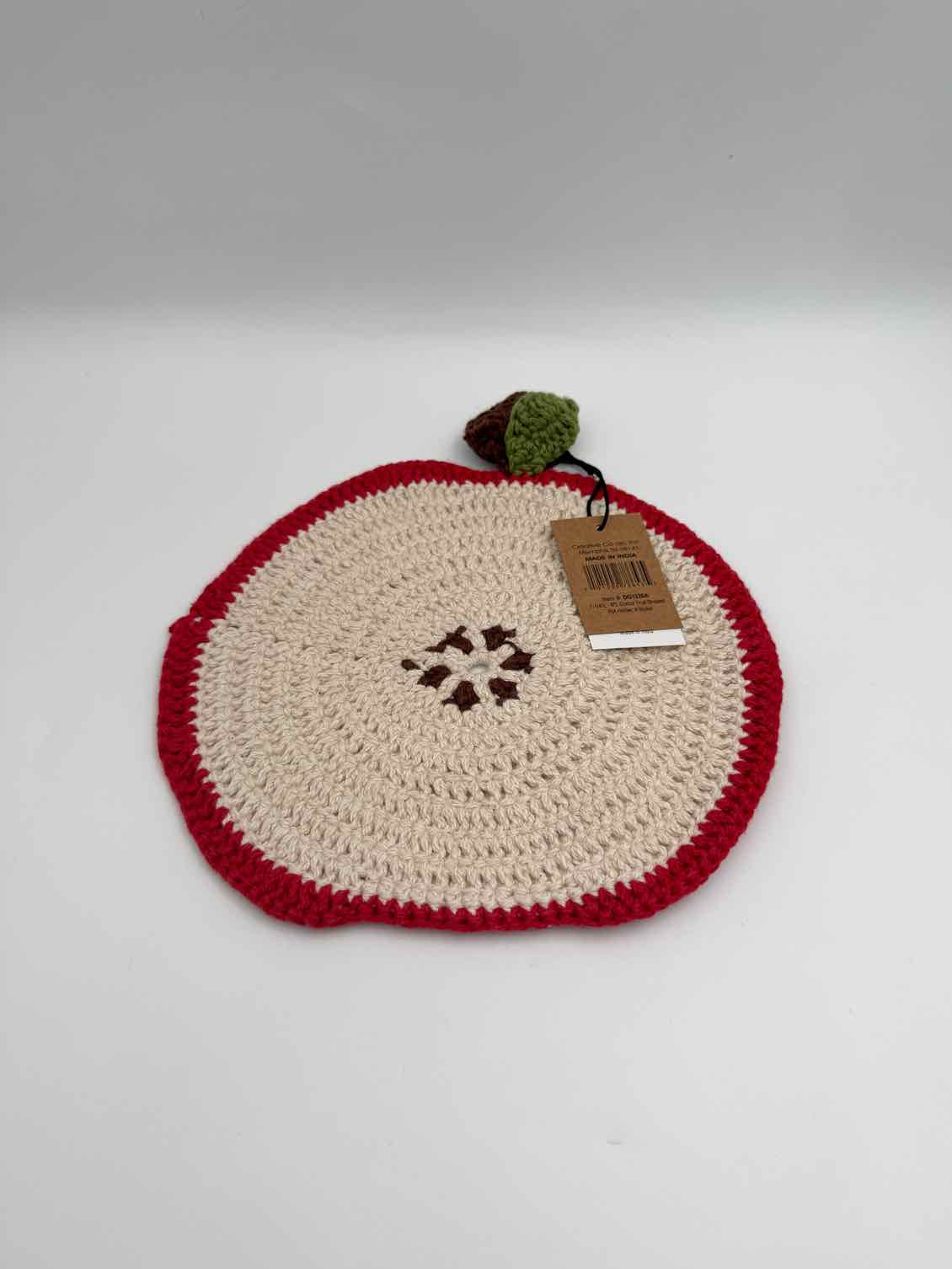 Crochet Apple Potholder Kitchen Hot Pad Cooking Trivet Decor