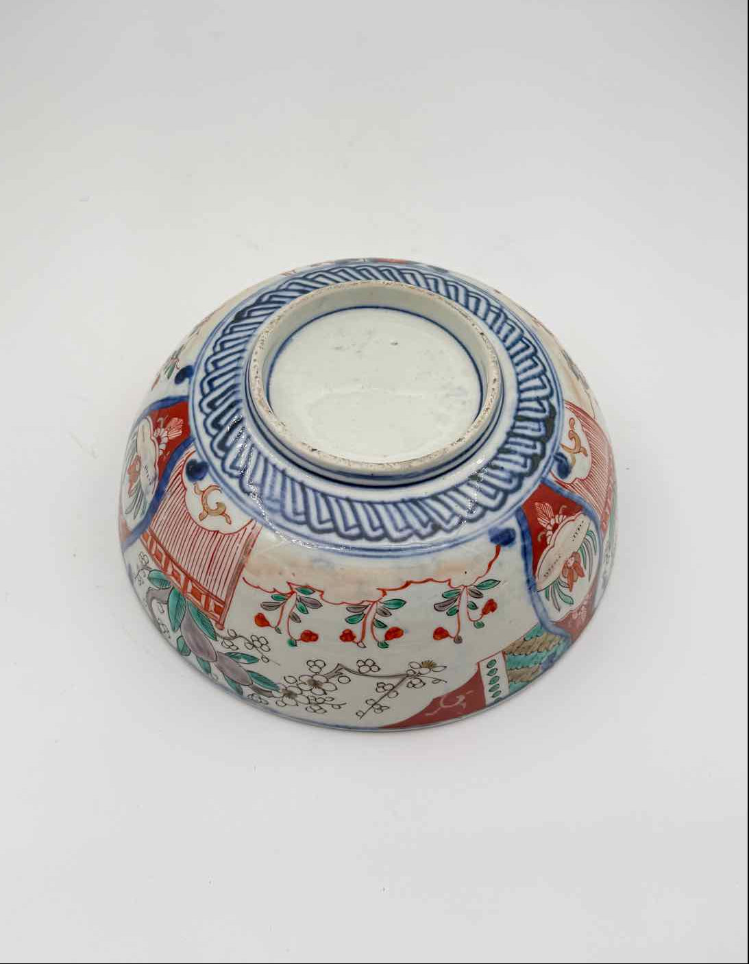 Vintage Chinese Export Porcelain Bowl Hand Painted Imari Style c 1925