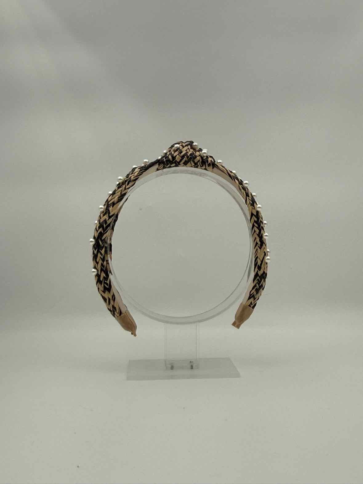 Black Pearl Embellished Knotted Headband – Hair Accessory