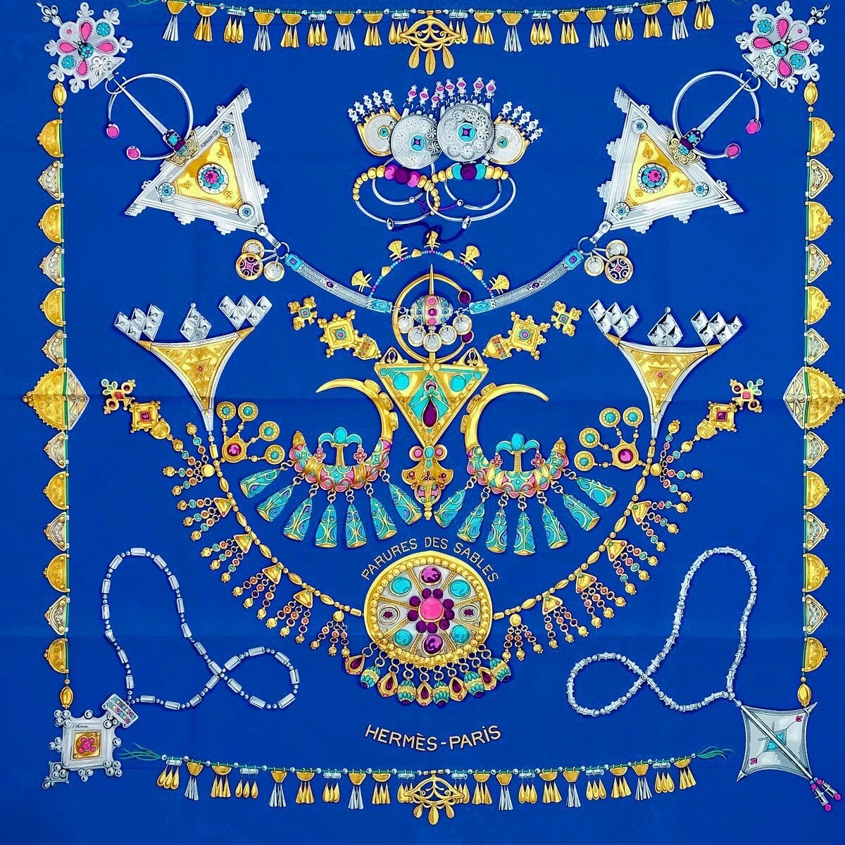 Hermès “Parures des Sables” Silk Scarf – 90 cm – Original Issue c.1995 with Box
