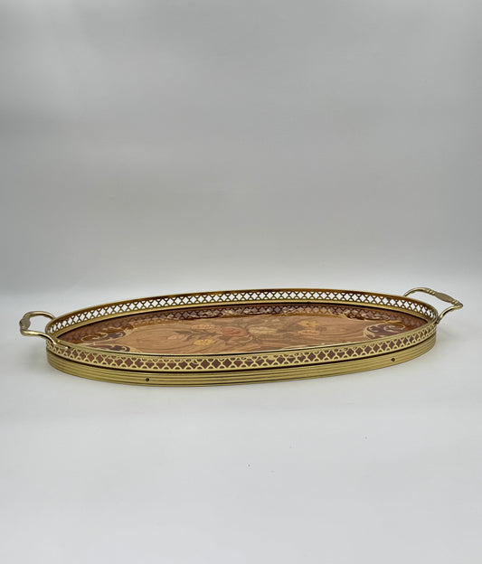 Marquetry Tray with Brass Gallery and Handles – Miss Bellevue, Meta di Sorrento, Italy
