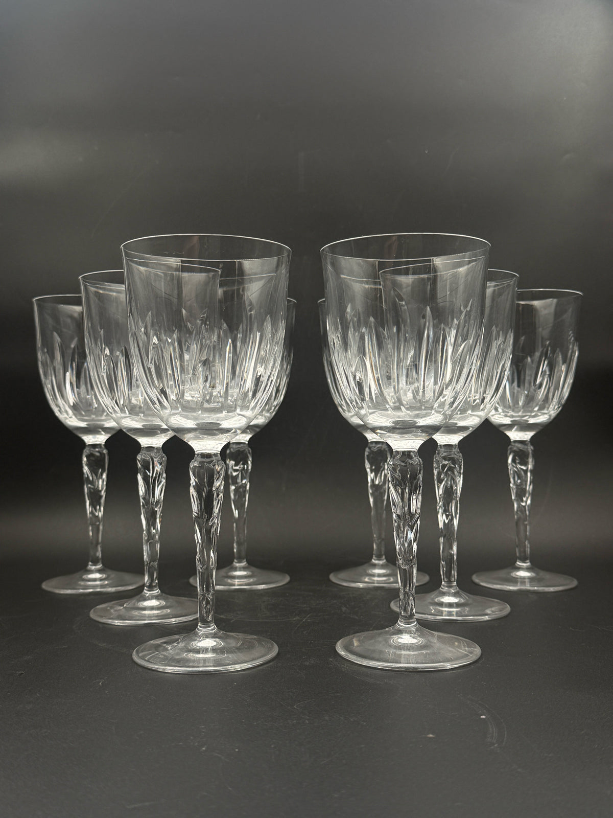 Tiffany & Co "Crysanthemum" Crystal Goblets- Set Of 8