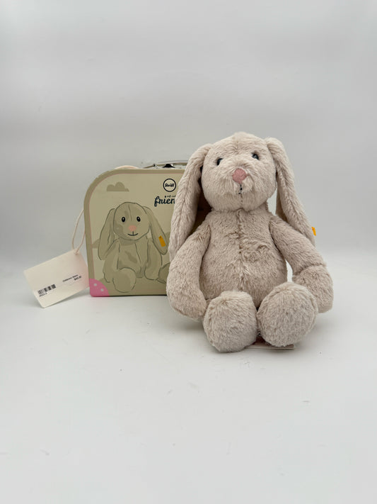 Steiff "Hoppie" Gray Bunny Plush With Carrying Case
