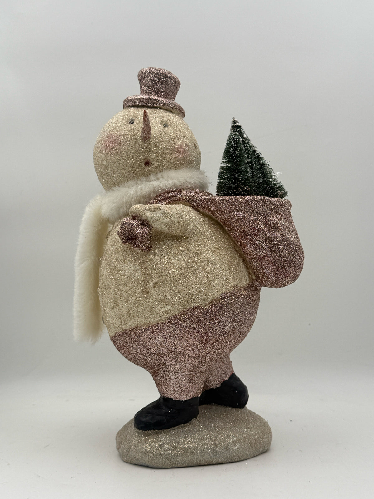 Sparkly Snowman With Christmas Trees
