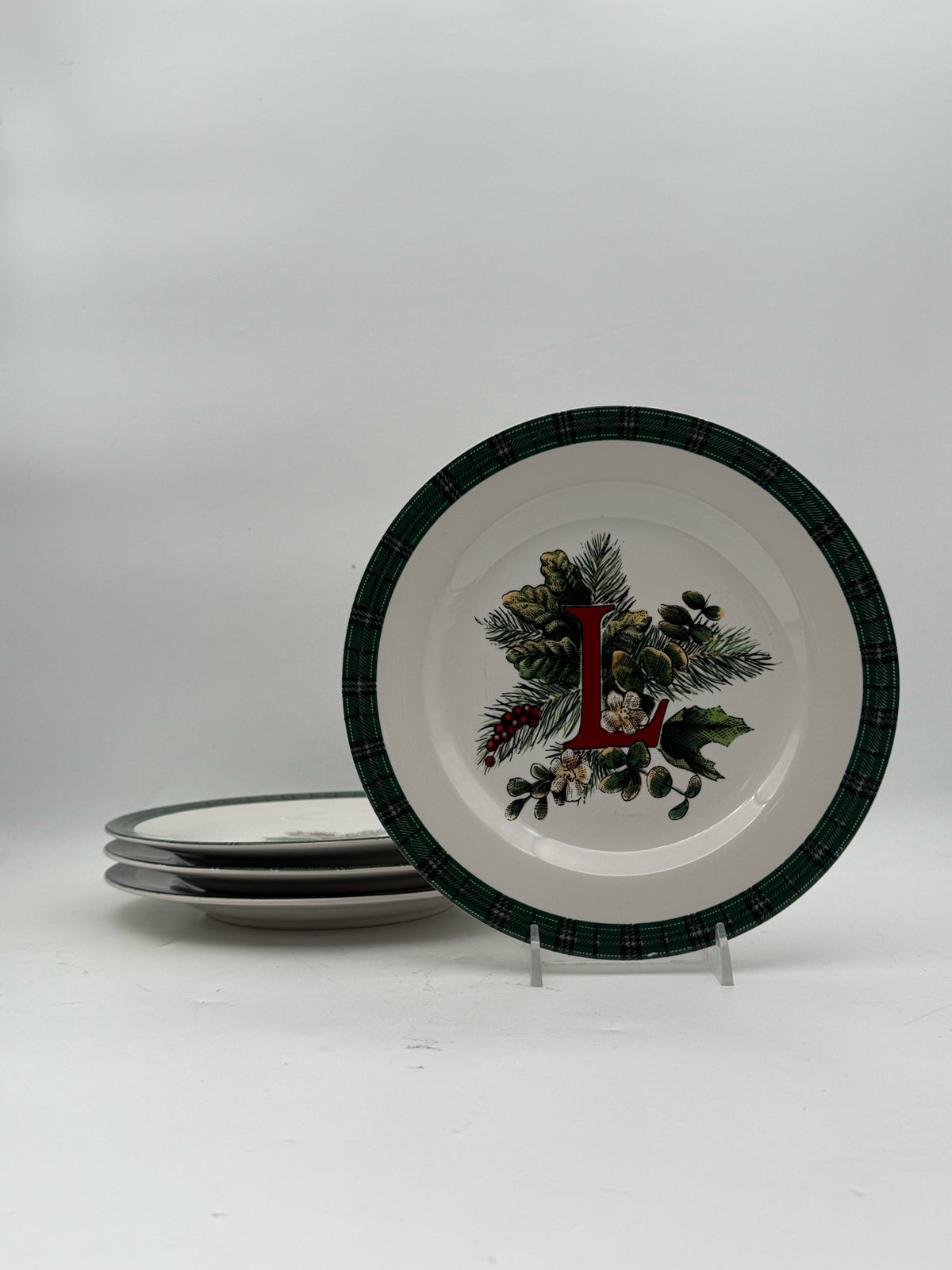 Christmas "N-O-E-L" Dessert Plates- Set Of 4