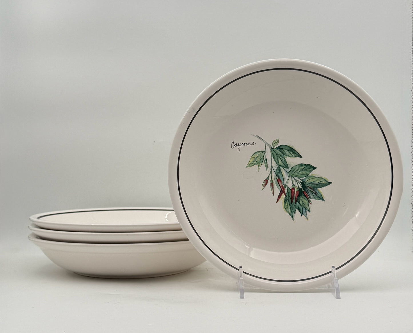 Williams Sonoma Herb Pasta Bowls- Set Of 4