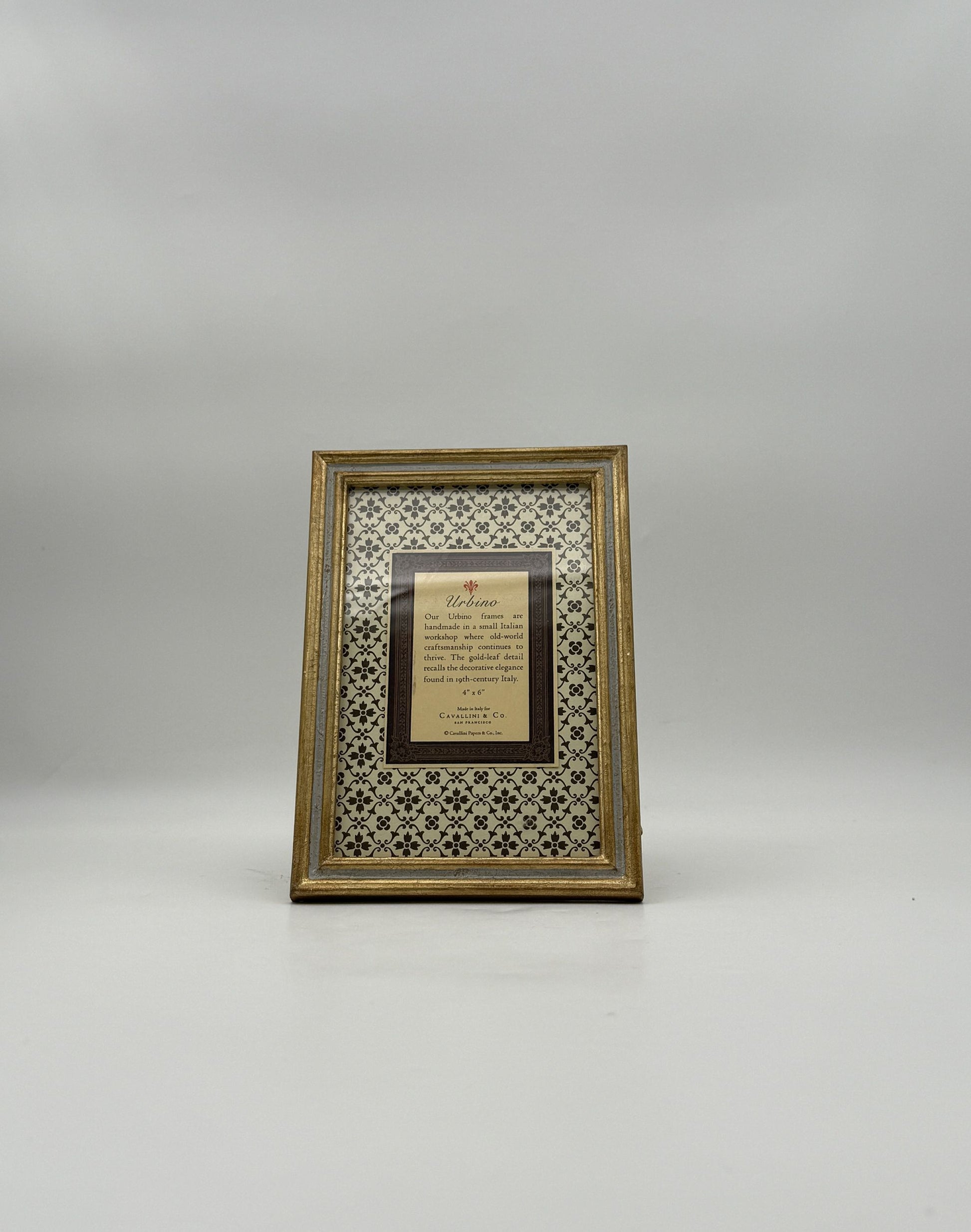 Italian Florentine Picture Frame Urbino Cream Gold Finish 4x6