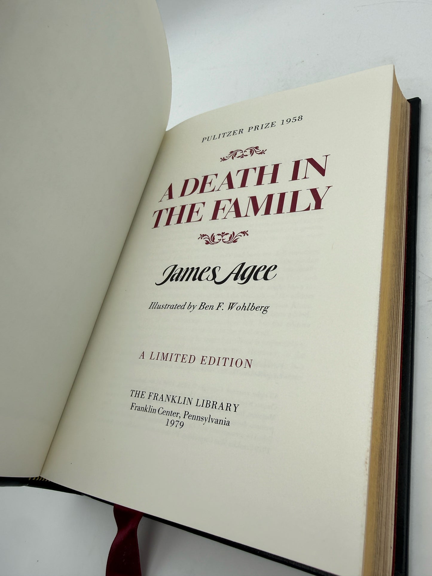 James Agee "A Death In The Family" Hardcover Book- Franklin Edition