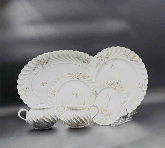 Haviland Orsay China – Lavender Vine Flower – 19-Piece Set